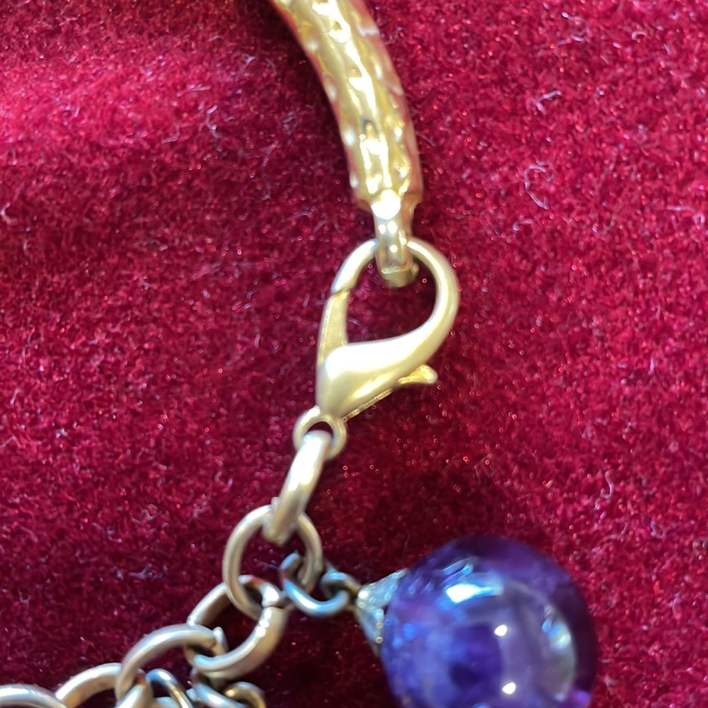 Handmade Natural Amethyst Stone Bracelet - Picture 4 of 5
